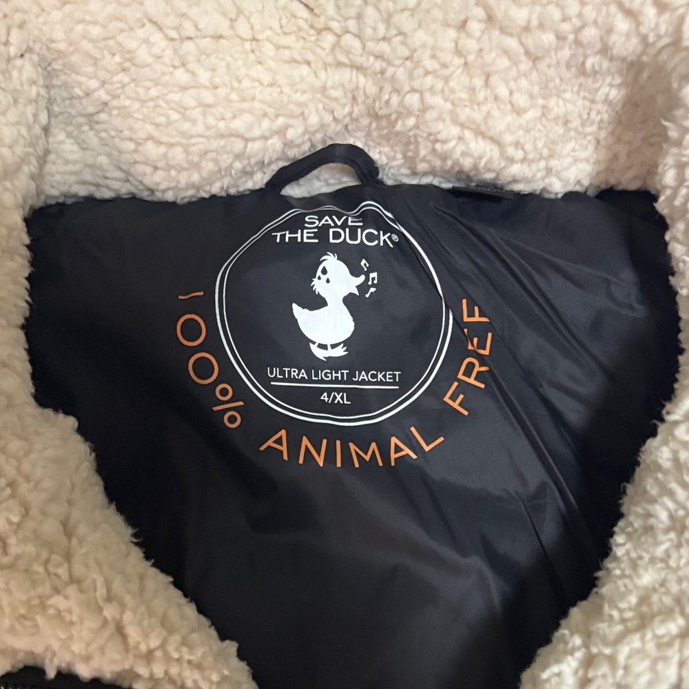 Save The Duck Black and Cream Ultra Light Jacket never worn, tag removed